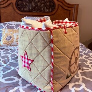 Fun, neutral decor, Quilted Storage Bin with South Western Design